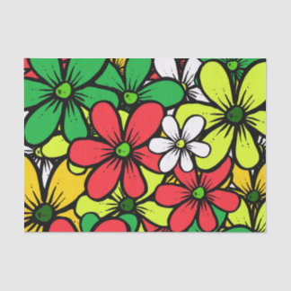 Pretty Bright Grouping of Summer Flowers Tissue Paper
