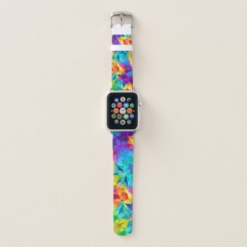 Pretty Bright Rainbow Women's Geometric Apple Watch Band by Frasure_Studios at Zazzle