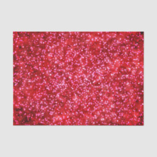 Pretty Bright Red Faux Glitter Design Tissue Paper