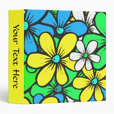 Pretty Bright Summer Flowers Blue Yellow and Green