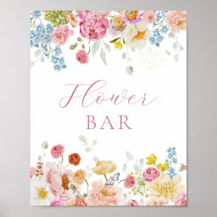 Pretty Bright Wildflowers Flower Bar Poster