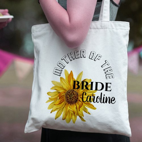 Pretty Bright Yellow Sunflower Mother Of The Bride Tote Bag
