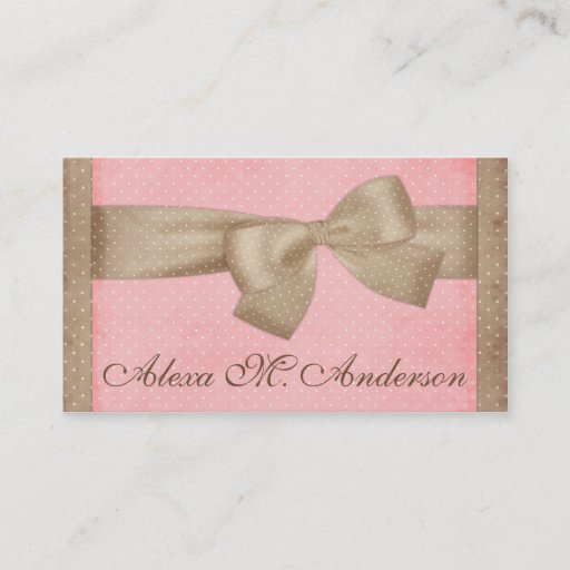 Customizable Pretty Brown Bow Business Cards