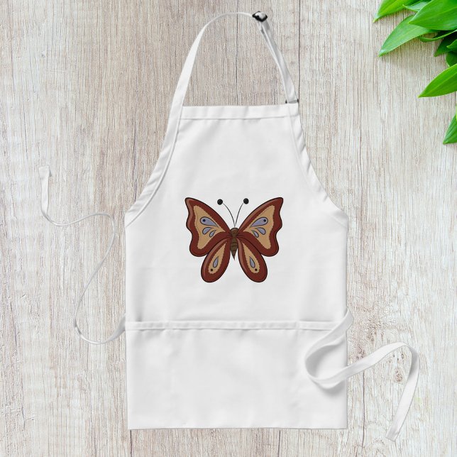Pretty Brown Butterly Adult Apron (Creator Uploaded)
