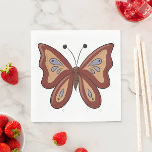 Pretty Brown Butterly Napkins