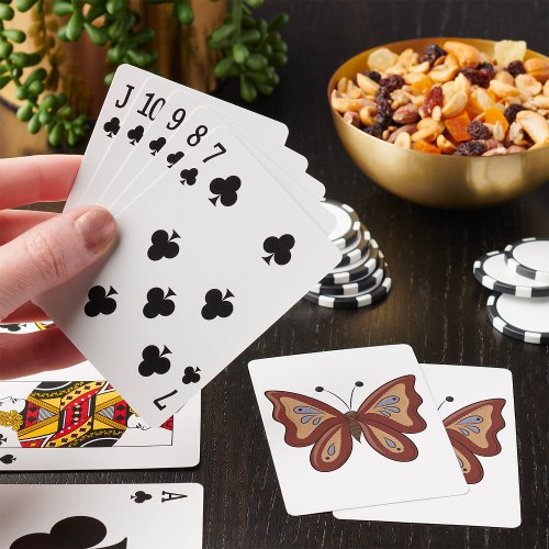 Pretty Brown Butterly Playing Cards