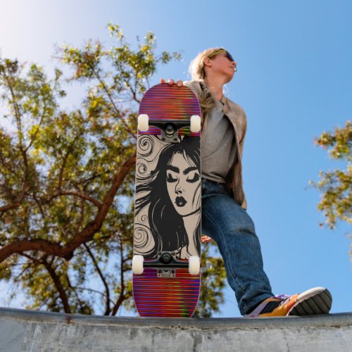 PRETTY BRUNETTE BOHEMIAN GIRL Skateboard