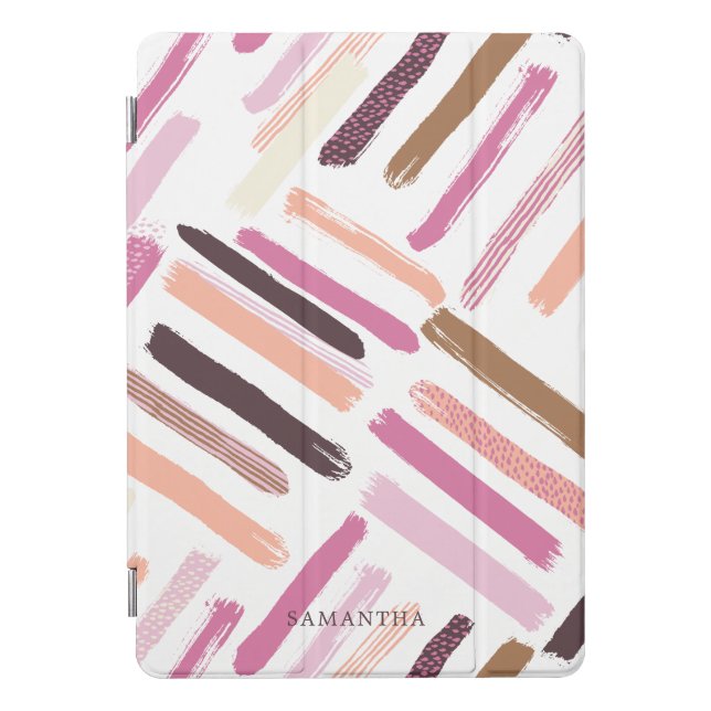 Pretty Brush Strokes Abstract Pattern iPad Pro Cover (Front)