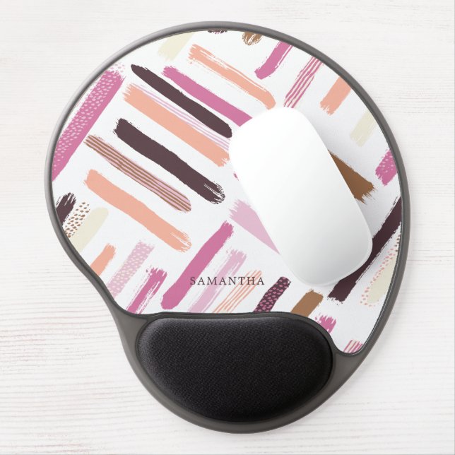 Pretty Brush Strokes Pattern Gel Mouse Pad (Left Side)