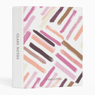 Pretty Brush Strokes Pattern Mini Binder