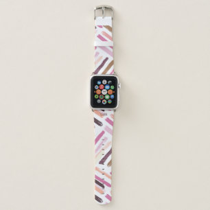 Pretty Brush Strokes Pattern Monogrammed Apple Watch Band