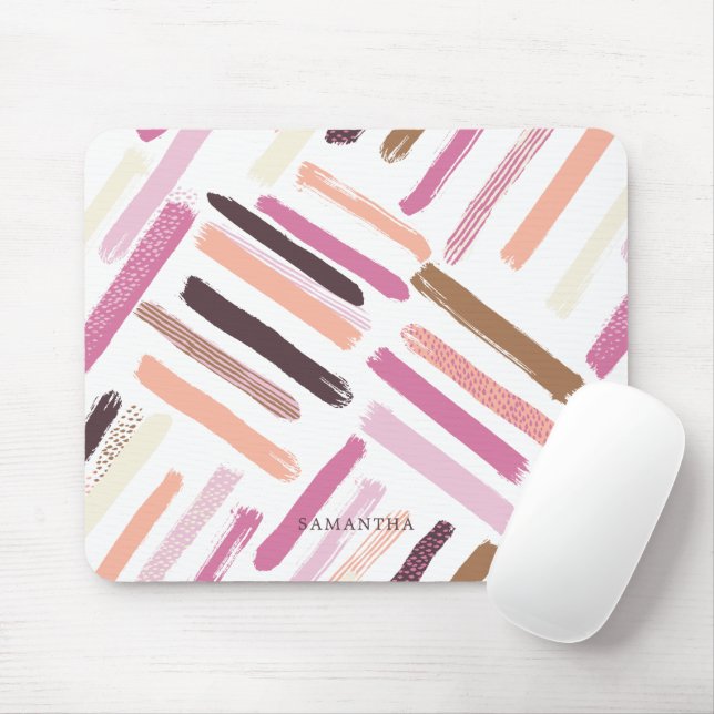 Pretty Brush Strokes Pattern Mouse Pad (With Mouse)