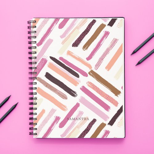 Pretty Brush Strokes Pattern Notebook