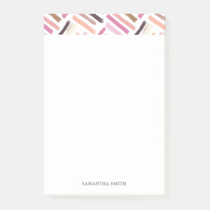 Pretty Brush Strokes Pattern Personalized Post-it Notes