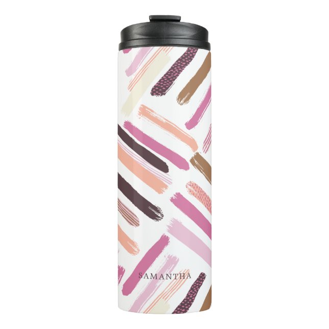 Pretty Brush Strokes Pattern Thermal Tumbler (Front)