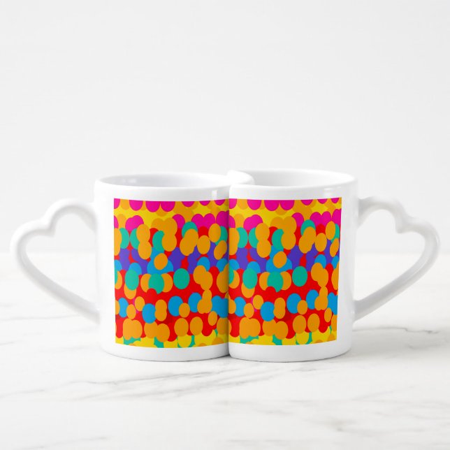 PRETTY BUBBLES COLORS SUNNY  COFFEE MUG SET (Front Nesting)