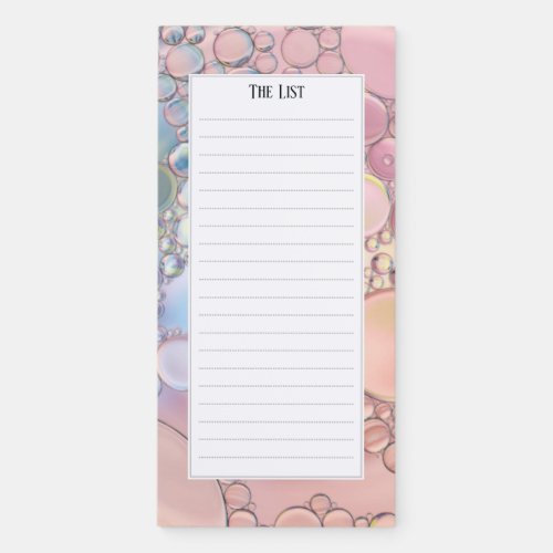 Pretty bubbles  magnetic notepad