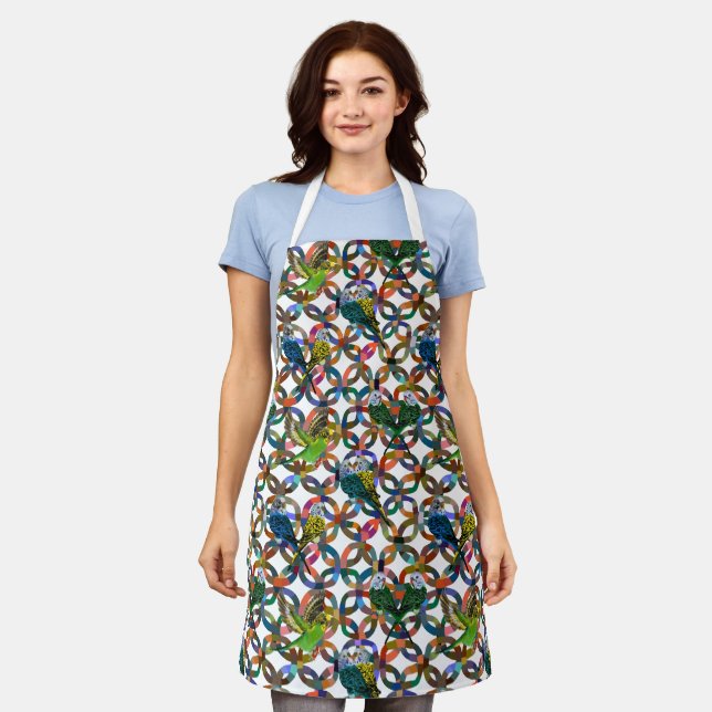 Pretty Budgies. Apron (Worn)