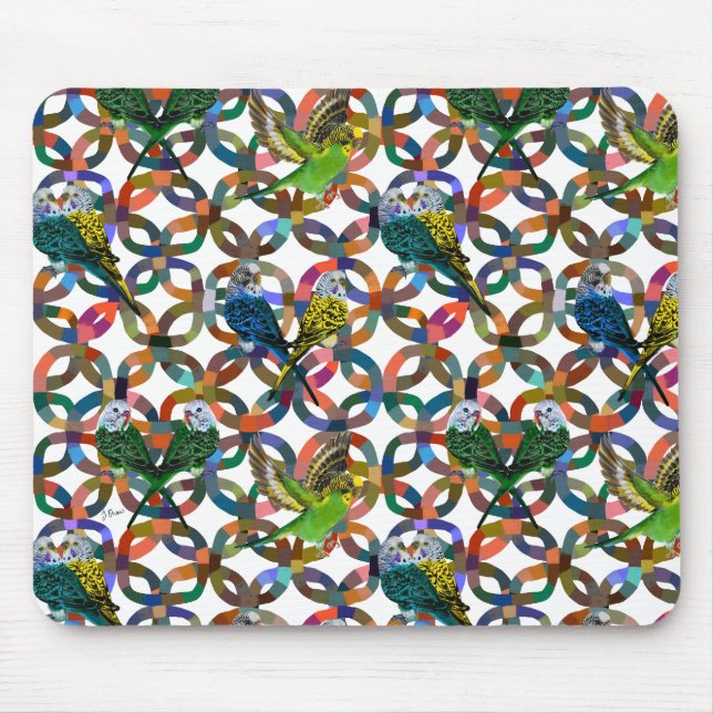 Pretty Budgies. Mouse Pad (Front)