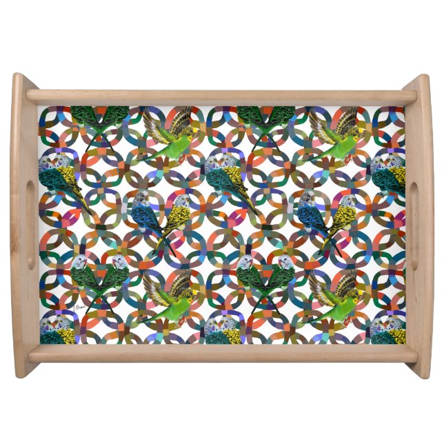 Pretty Budgies Serving Tray (Front)