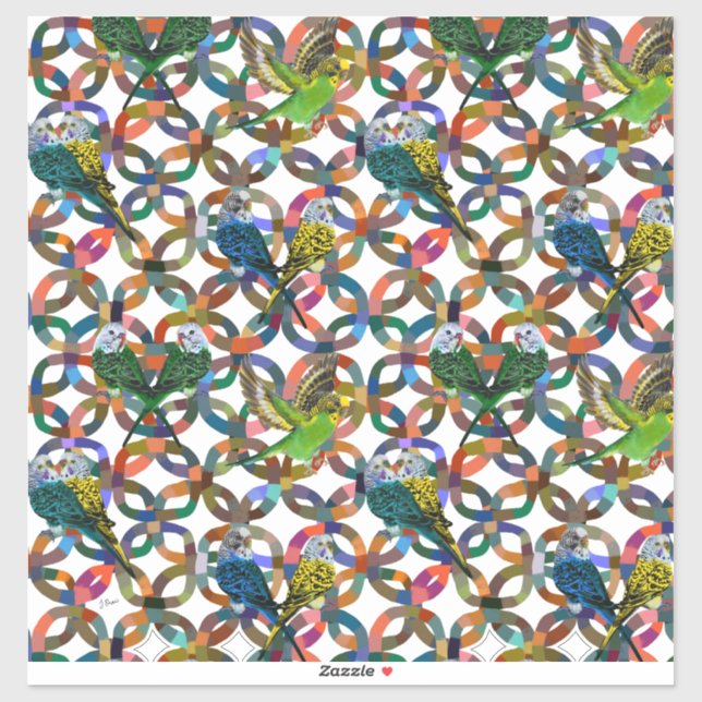 Pretty Budgies. Sticker (Sheet)