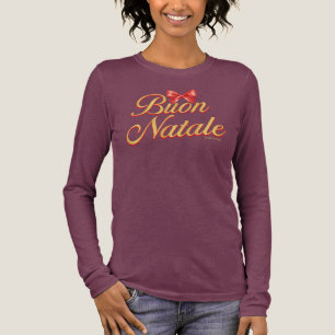 Pretty Buon Natale with Bow Design Tri-Blend Shirt
