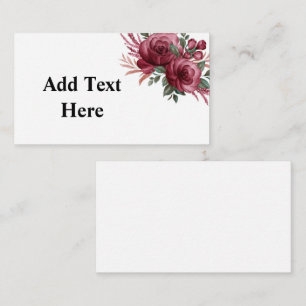Pretty Burgundy Watercolor Flowers Enclosure Card