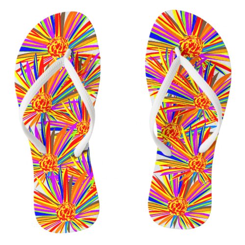 Pretty burst of color floral flip flops