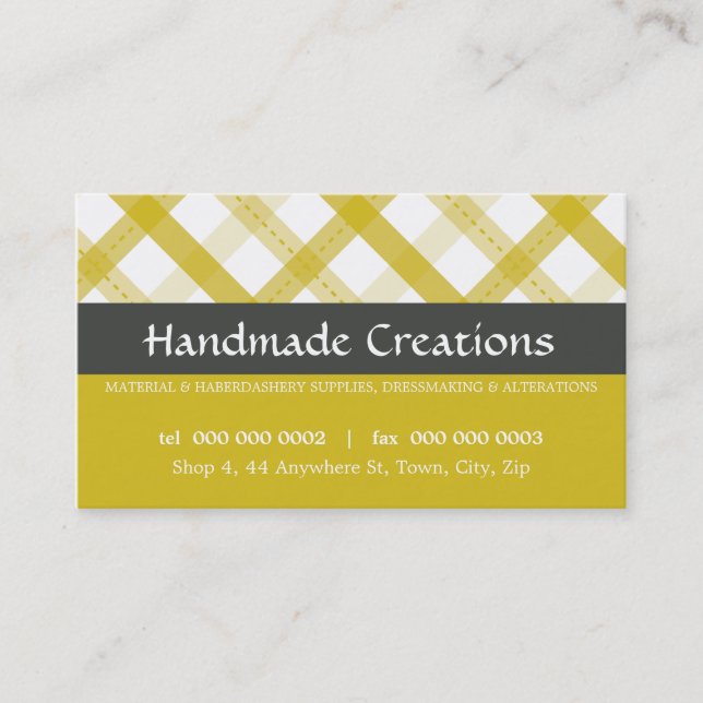 PRETTY BUSINESS CARD :: gingham pattern 10L (Front)