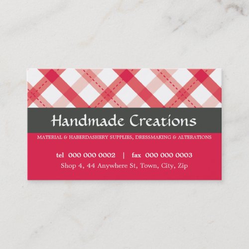 PRETTY BUSINESS CARD :: gingham pattern 4L