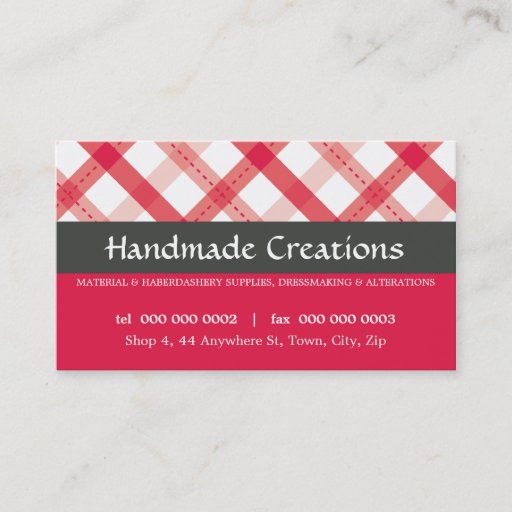 Customizable PRETTY BUSINESS CARD :: gingham pattern 4L