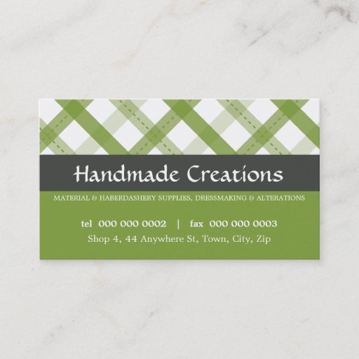 Customizable PRETTY BUSINESS CARD :: gingham pattern 9L