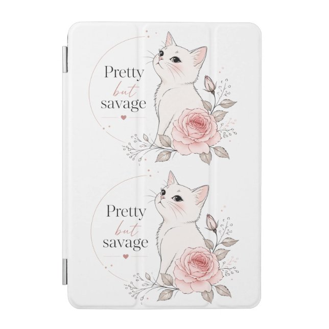 Pretty But Savage Kawaii Cat iPad Case (Front)