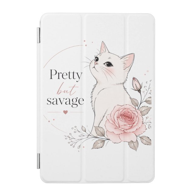 Pretty But Savage Kawaii Cat iPad Case (Front)