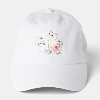 Pretty But Savage White Cat Rose Hat