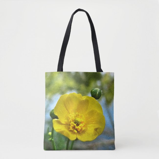 Pretty Buttercup at the Pond Floral Tote Bag