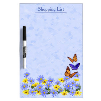Pretty Butterflies and Daisies Spring Garden Dry-Erase Board