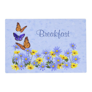 Pretty Butterflies and Daisies Spring Garden Placemat