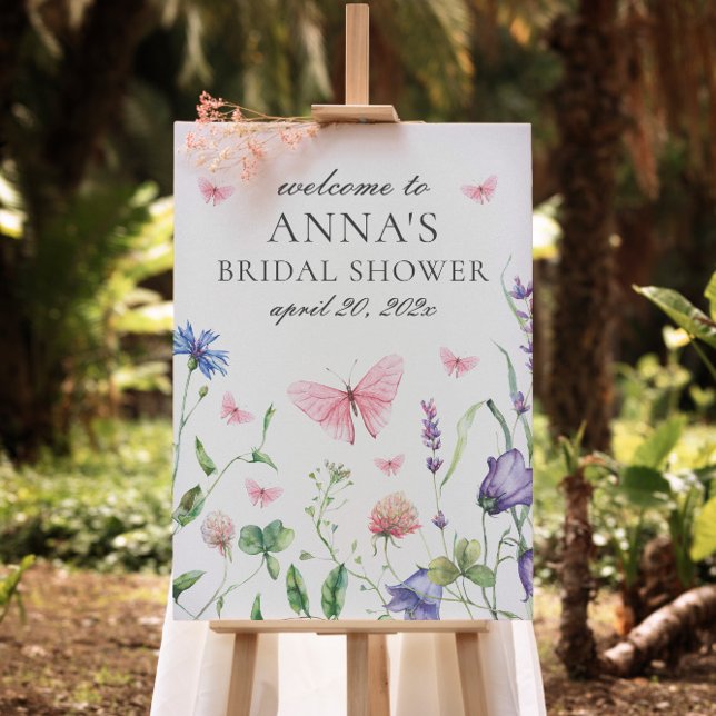 Pretty Butterflies Bridal Shower Welcome Sign  (Creator Uploaded)