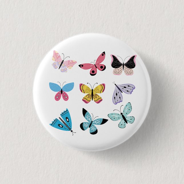 Pretty Butterflies Button (Front)
