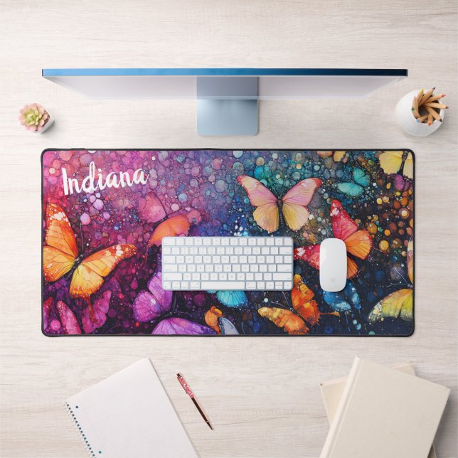 Pretty Butterflies Ethereal Painting Personalized Desk Mat (Office 1)