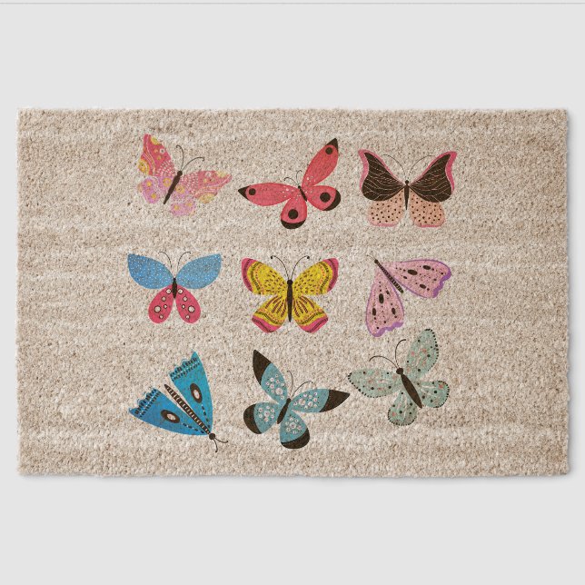 Pretty Butterflies Fiber Doormat (Front)