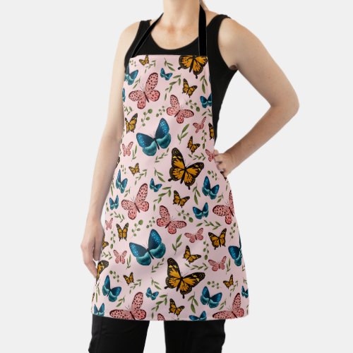 Pretty Butterflies in Garden Pattern Apron