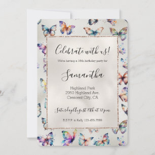Pretty Butterflies Pearl Invitation