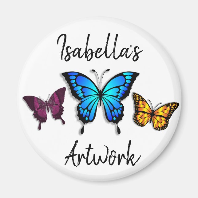 Pretty Butterflies Personalized Name Magnet (Front)