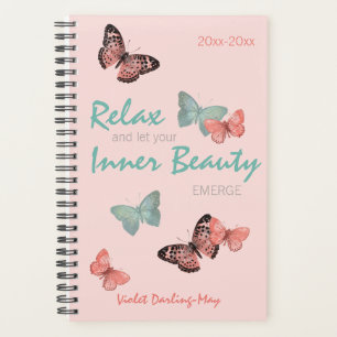 Pretty Butterflies & Positivity Quote - Coral Teal Planner