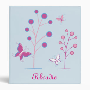 Pretty Butterflies Purple and Blue Binder