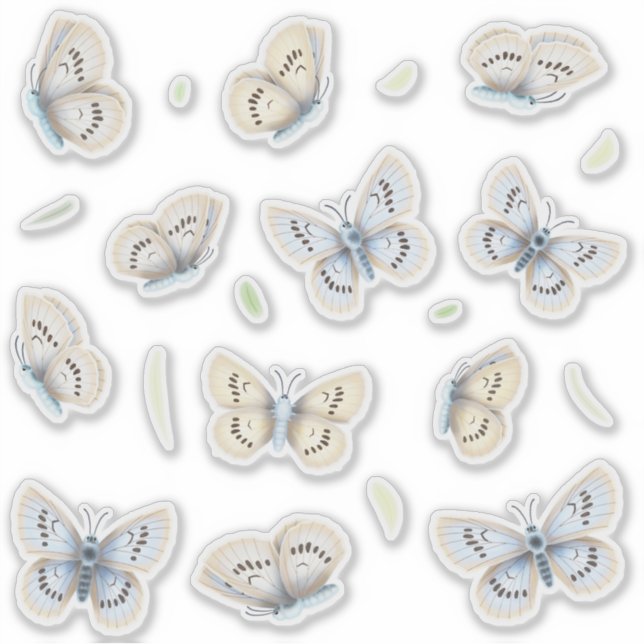 Pretty Butterflies Transparent Window & Mirror Sticker (Front)