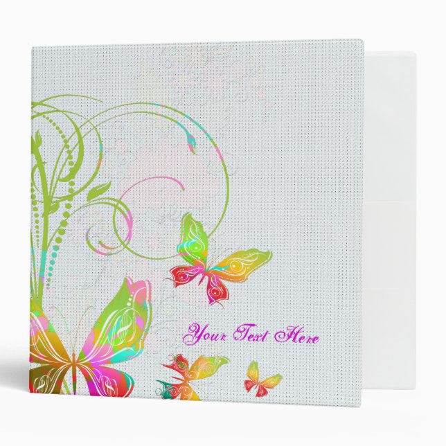 Pretty Butterfly 3 Ring Binder (Front/Inside)