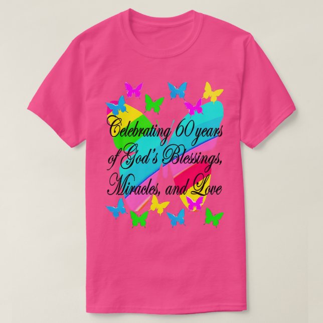 PRETTY BUTTERFLY 60TH BIRTHDAY DESIGN T-Shirt (Design Front)